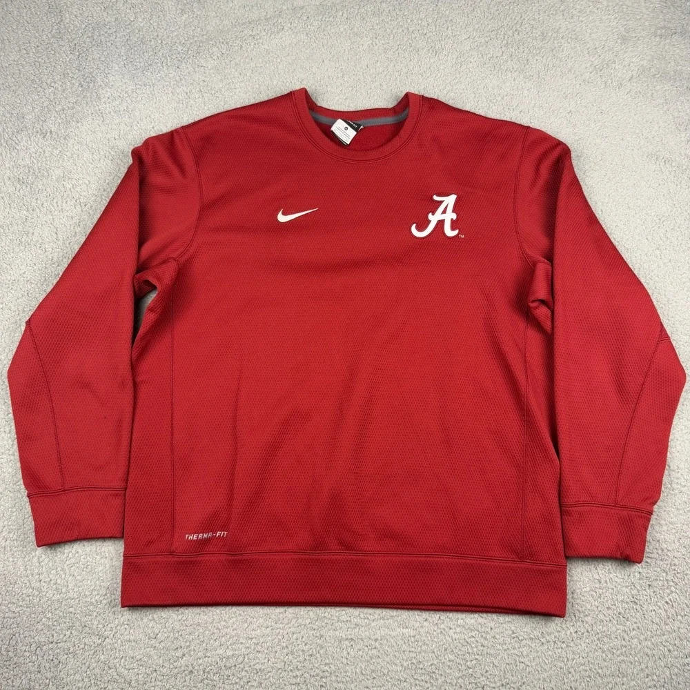 Alabama Crimson Tide Sweatshirt Mens XL Red NCAA Football Nike Pullover Crewneck